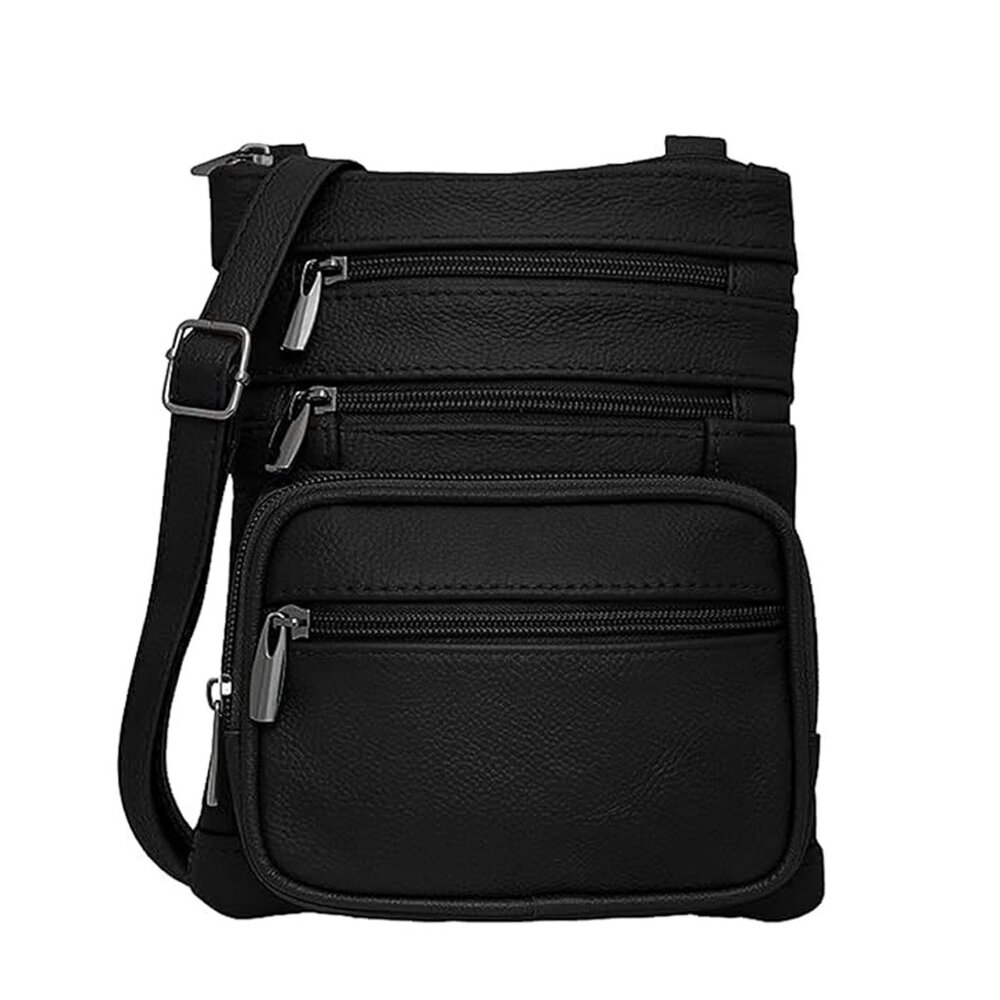 NEW Women's Leather Crossbody Handbag, Black